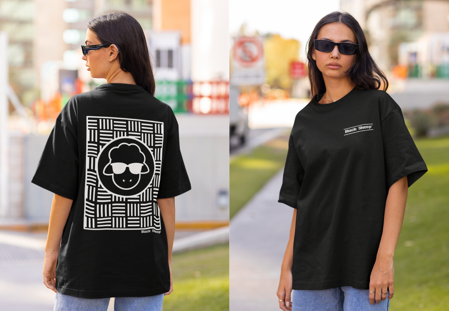 BS Graphic GRID LINES Oversized T